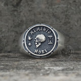 Gothic Memento Mori Letters Sterling Silver Skull Ring | Gthic.com