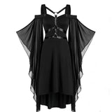 Gothic Mesh Splicing Bat Sleeve Straps Dress | Gthic.com