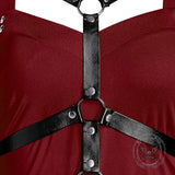 Gothic Mesh Splicing Bat Sleeve Straps Dress