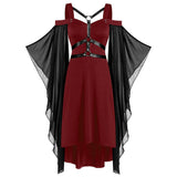 Gothic Mesh Splicing Bat Sleeve Straps Dress | Gthic.com