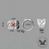 Gothic Multiple Skulls Cross Sterling Silver Zircon Ring