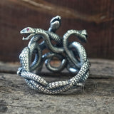 Gothic Multiple Snakes Entwined Sterling Silver Ring