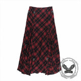 Gothic Red Checkered Irregular Adjustable Skirt | Gthic.com