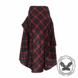Gothic Red Checkered Irregular Adjustable Skirt