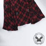 Gothic Red Checkered Irregular Adjustable Skirt