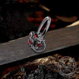 Gothic Red Love Heart Arrow Alloy Adjustable Ring