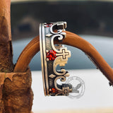 Gothic Roman Gemstone Crown Sterling Silver Ring