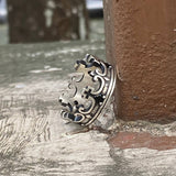 Gothic Roman Gemstone Crown Sterling Silver Ring