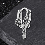 Gothic Rose Chain Zircon Stainless Steel Stud Earrings | Gthic.com