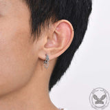 Gothic Rose Chain Zircon Stainless Steel Stud Earrings | Gthic.com
