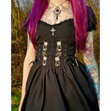 Gothic Rose Embroidered Off Shoulder Dress | Gthic.com