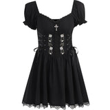 Gothic Rose Embroidered Off Shoulder Dress | Gthic.com