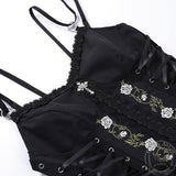 Gothic Rose Embroidered Off Shoulder Dress