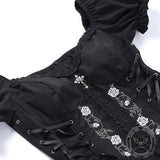 Gothic Rose Embroidered Off Shoulder Dress | Gthic.com