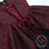 Gothic Rose Jacquard Y2K Lace-Up Slip Dress