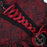 Gothic Rose Jacquard Y2K Lace-Up Slip Dress