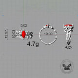 Night Rose Gemstone Sterling Silver Ring