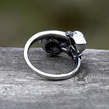Gothic Rose Skull Stainless Steel Ring | Gthic.com