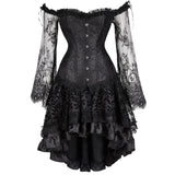 Gothic Ruffled Lace-up Corset Dress Suits | Gthic.com