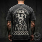 Gothic Skeleton Peace Sign Vintage Washed T-shirt | Gthic.com