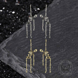 Gothic Skeleton Punk Exaggerated Alloy Drop Earrings | Gthic.com
