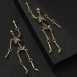 Gothic Skeleton Punk Exaggerated Alloy Drop Earrings | Gthic.com