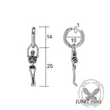 Gothic Skeleton Stainless Steel Drop Earrings | Gthic.com