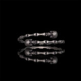 Gothic Skull Bone Sterling Silver Open Bracelet | Gthic.com
