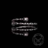 Gothic Skull Bone Sterling Silver Open Bracelet | Gthic.com