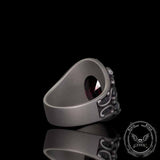 Gothic Skull Crossbones Sterling Silver Gem Ring