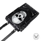 Gothic Skull Embroidered Leather Crossbody Bag | Gthic.com