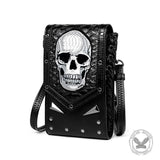 Gothic Skull Embroidered Leather Crossbody Bag | Gthic.com