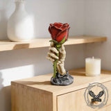 Gothic Skull Hand Rose Resin Candle Holder | Gthic.com