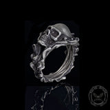 Gothic Skull Head Sterling Silver Ring | Gthic.com
