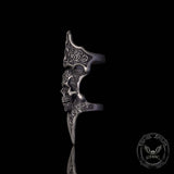 Gothic Skull Patterned Sterling Silver Knuckle Ring | Gthic.com