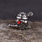 Gothic Skull Pirate Biting Sword Stainless Steel Earrings