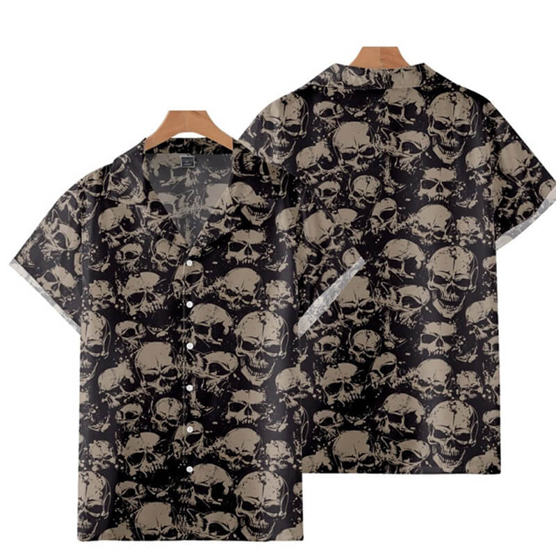 Gothic Skull Polyester Hawaiian Shirt – GTHIC - Main Image