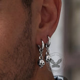 Gothic Skull Stainless Steel Hoop Earrings | Gthic.com