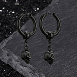 Gothic Skull Stainless Steel Hoop Earrings | Gthic.com
