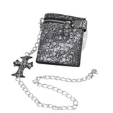 Gothic Skulls Embossed Bifold Chain Wallet | Gthic.com