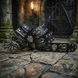 Gothic Spider Shield Y2K Rivet PU Leather Belt