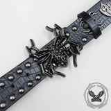 Gothic Spider Shield Y2K Rivet PU Leather Belt