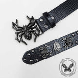 Gothic Spider Shield Y2K Rivet PU Leather Belt