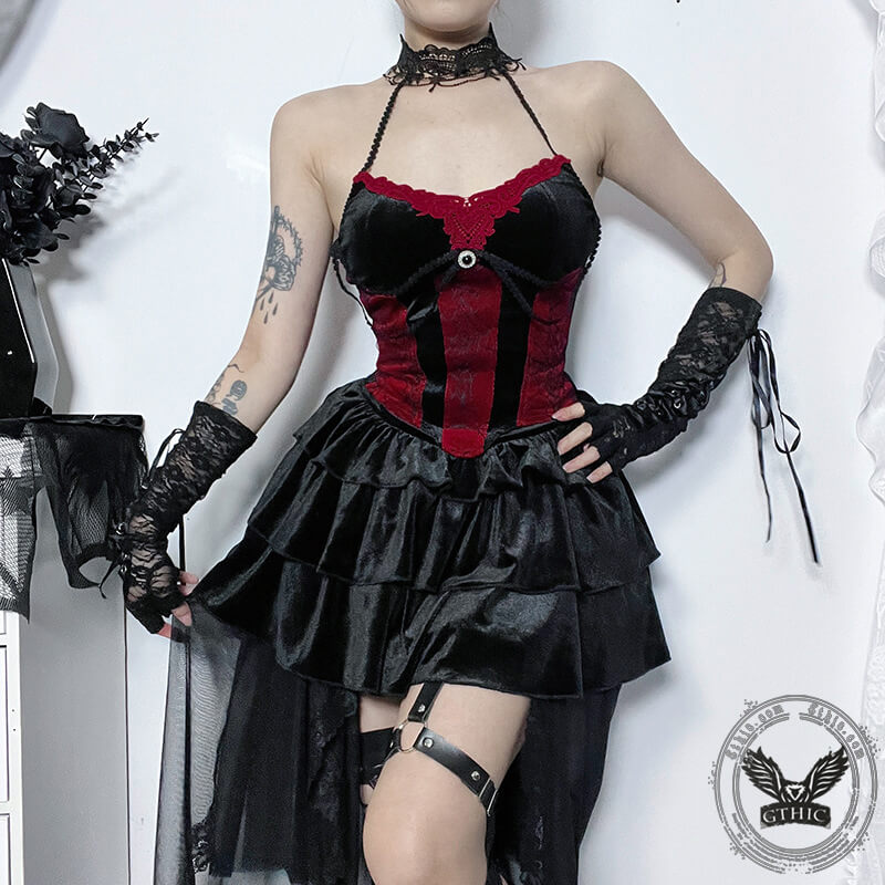 Black and Red Goth Corset