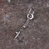 Gothic Star Tassel Chain Stainless Steel Drop Earrings