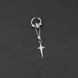 Gothic Star Tassel Chain Stainless Steel Drop Earrings