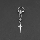 Gothic Star Tassel Chain Stainless Steel Drop Earrings
