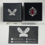 Gothic Sunflower Pattern Gemstone Sterling Silver Ring