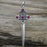 Gothic Sword Gem Sterling Silver Earrings | Gthic.com