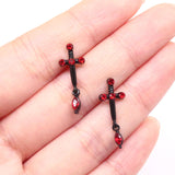 Gothic Sword Inlaid Red Zircon Stainless Steel Nose Ring | Gthic.com